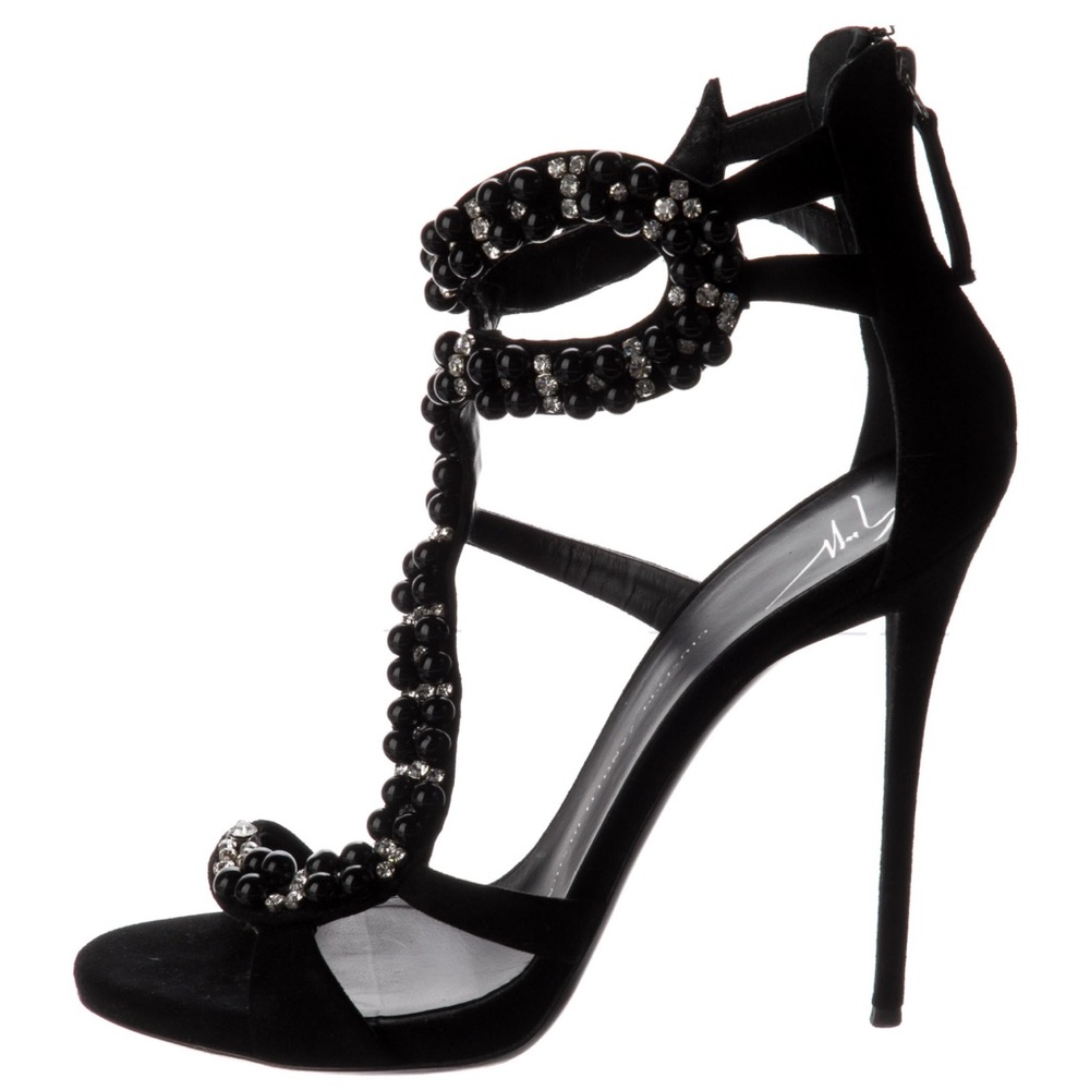 Giuseppe Zanotti Suede Swarovski Crystal Embellishments Sandal 39
